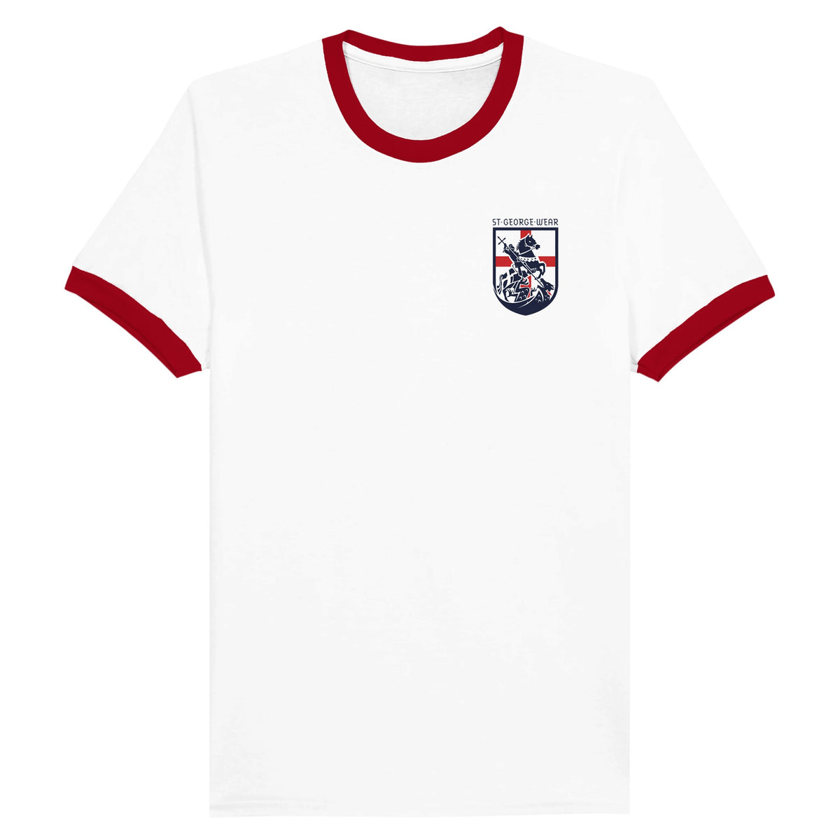 St George Wear Heavyweight Cotton T-Shirt colour red white plain