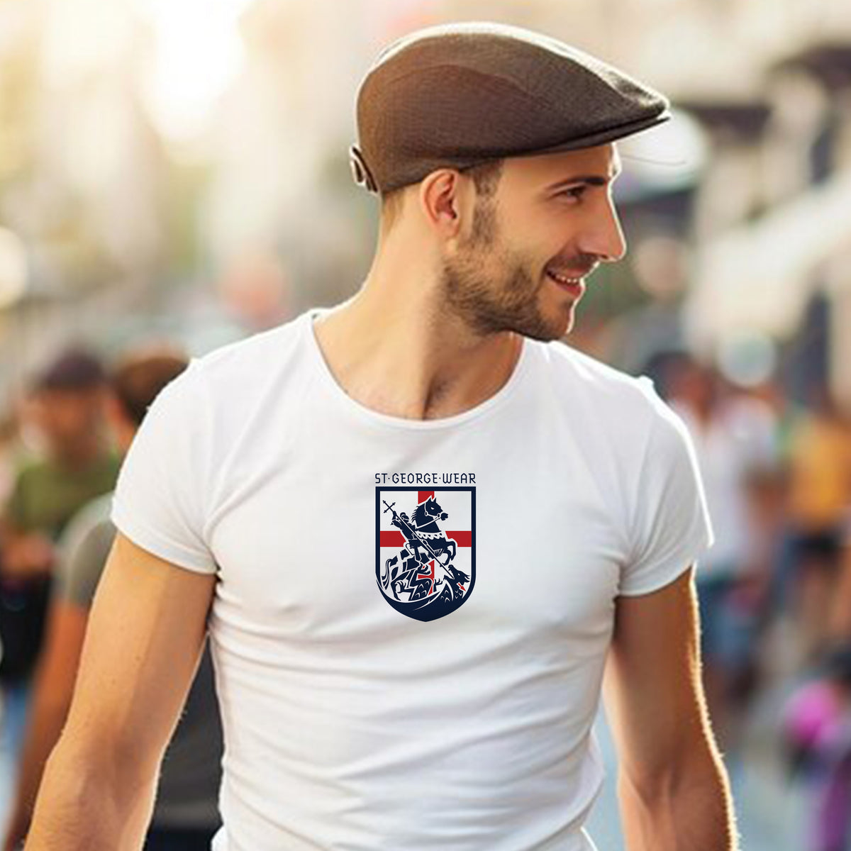 St George Wear Heavyweight Cotton T-Shirt man in hat